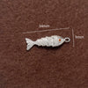 Jewelry Accessories Copper Geometric Fish Koi Pendant Electroplated With Lines Pattern Diy Handmade