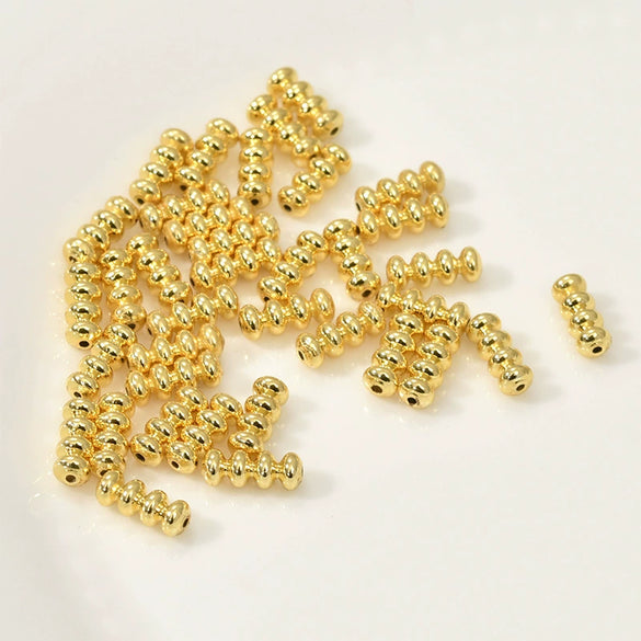 Jewelry Accessories Copper Geometric Three Layer Lantern Beads Electroplated