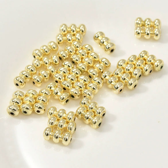 Jewelry Accessories Copper Geometric Three Layer Lantern Beads Electroplated