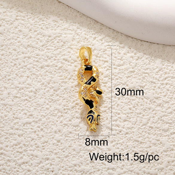 Jewelry Accessories Copper Goldplated Heart Pendant With Leopard Print And Colorpreserving Electroplating