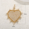 Jewelry Accessories Copper Goldplated Zircon Heart Pendant Light Luxury Cut Out