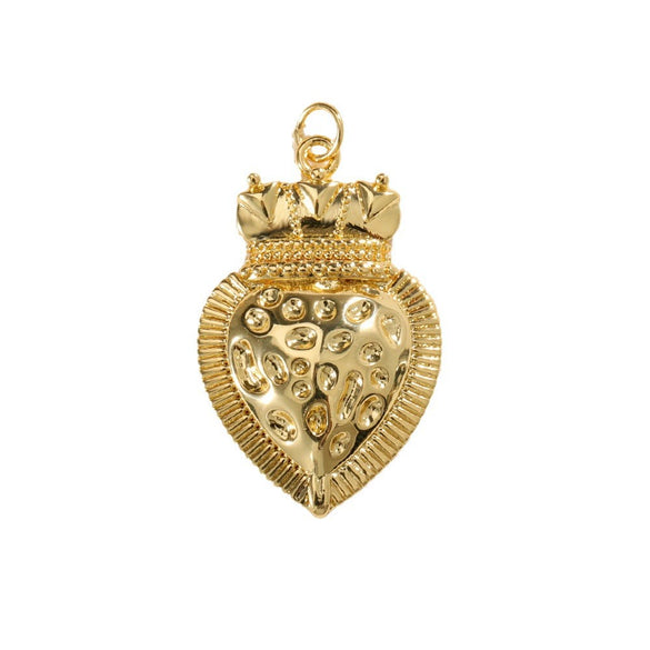 Jewelry Accessories Copper Goldplated Zircon Heart Pendant Light Luxury Cut Out