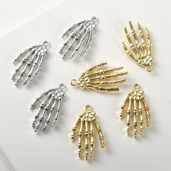 Jewelry Accessories Copper Gothic Retro Skull Palm Ghost Claw Electroplated