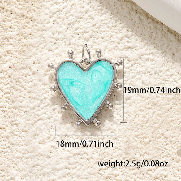 Jewelry Accessories Copper Heart Shape Pendant With Oil Drop Enamel And Leopard Love Design Electroplated