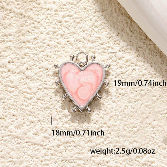 Jewelry Accessories Copper Heart Shape Pendant With Oil Drop Enamel And Leopard Love Design Electroplated