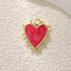Jewelry Accessories Copper Heart Shape Pendant With Oil Drop Enamel And Leopard Love Design Electroplated