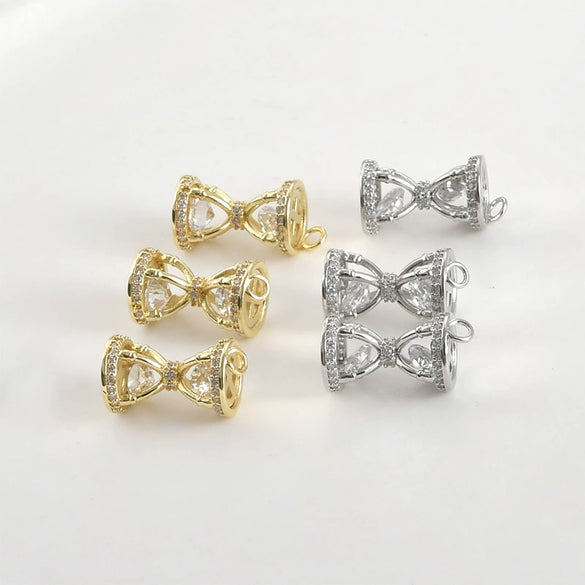 Jewelry Accessories Copper Hourglass Pendant Electroplated Zircon