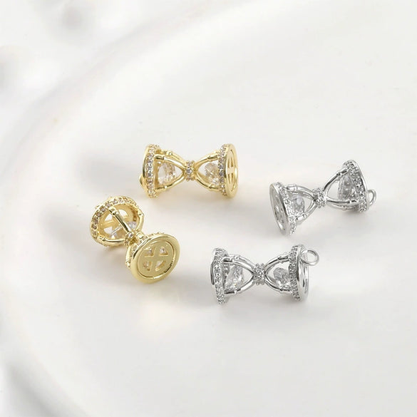 Jewelry Accessories Copper Hourglass Pendant Electroplated Zircon