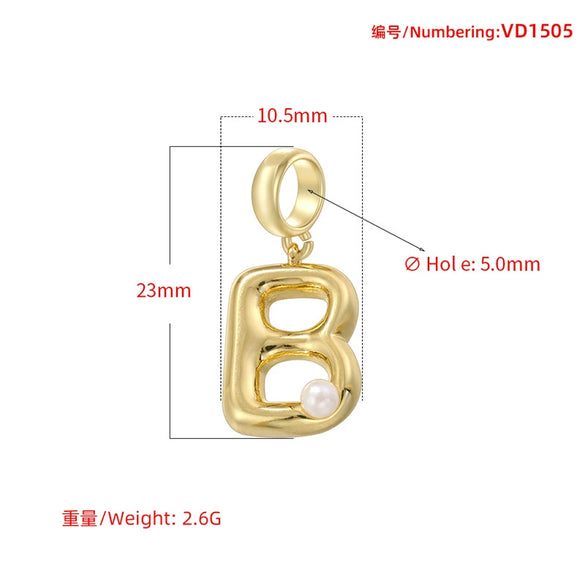 Jewelry Accessories Copper Joker Letter Pendant Set With Pearls