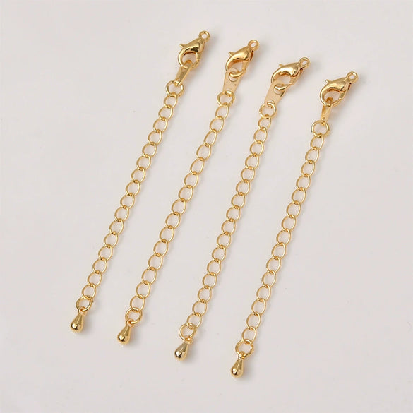 Jewelry Accessories Copper 14K Gold Plated Joker Pearl Bracelet Necklace With Lobster Buckle Extension Chain Diy Handmade