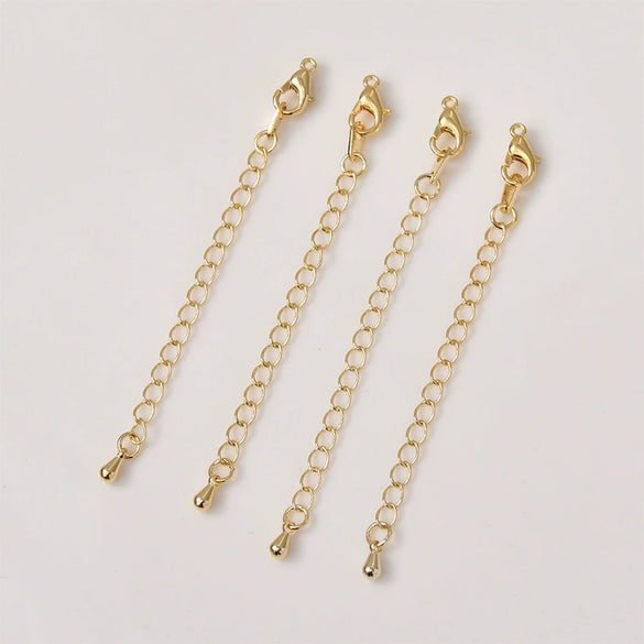 Jewelry Accessories Copper 14K Gold Plated Joker Pearl Bracelet Necklace With Lobster Buckle Extension Chain Diy Handmade