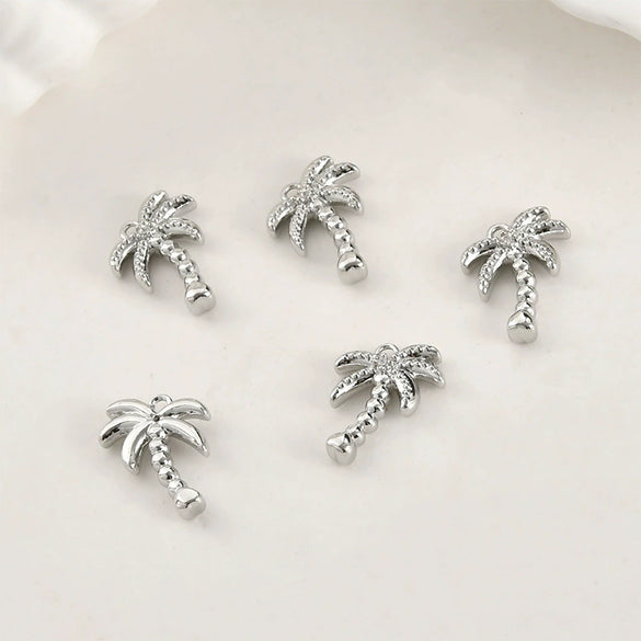 Jewelry Accessories Copper 14K Goldplated Oceanthemed Shell Starfish Coconut Tree Zircon Inlaid Diy Handmade