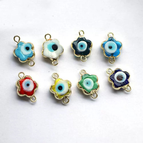 Jewelry Accessories Copper Oil Dripping Eyes Glass Bohemian Style Electroplated Pendant Necklace Bracelet