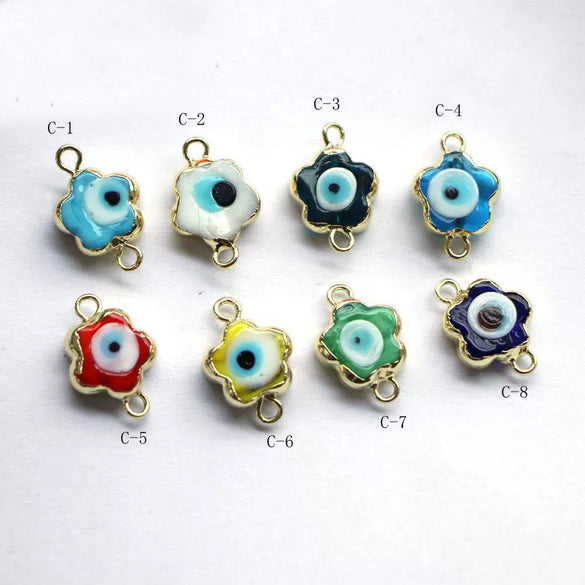 Jewelry Accessories Copper Oil Dripping Eyes Glass Bohemian Style Electroplated Pendant Necklace Bracelet
