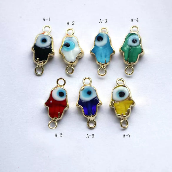 Jewelry Accessories Copper Oil Dripping Eyes Glass Bohemian Style Electroplated Pendant Necklace Bracelet