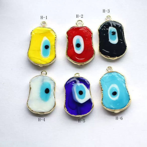 Jewelry Accessories Copper Oil Dripping Eyes Glass Bohemian Style Electroplated Pendant Necklace Bracelet