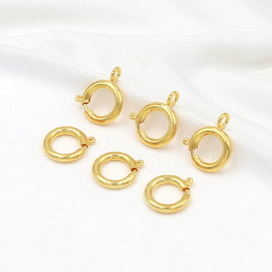 Jewelry Accessories Copper Open Closed Spring Buckle Electroplated For Necklace Bracelet Diy Handmade 18K Real Gold Colorpreserving
