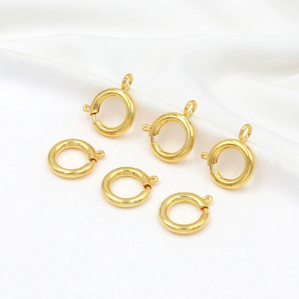 Jewelry Accessories Copper Open Closed Spring Buckle Electroplated For Necklace Bracelet Diy Handmade 18K Real Gold Colorpreserving