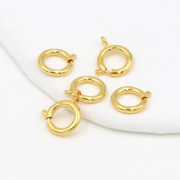 Jewelry Accessories Copper Open Closed Spring Buckle Electroplated For Necklace Bracelet Diy Handmade 18K Real Gold Colorpreserving