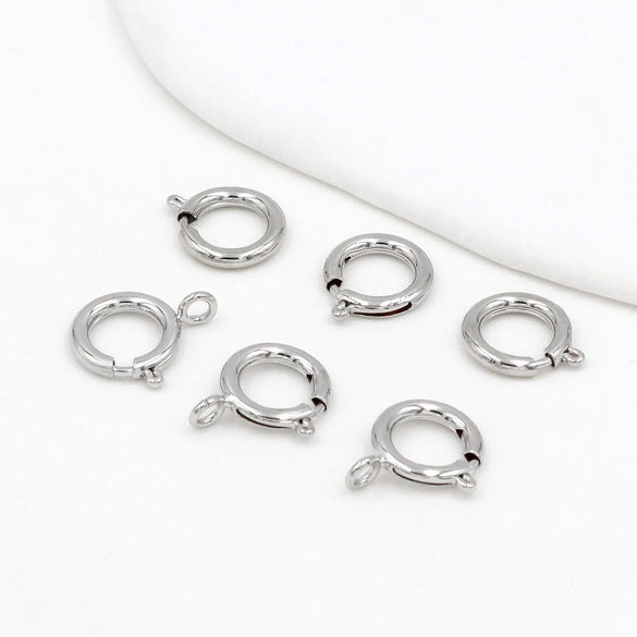 Jewelry Accessories Copper Open Closed Spring Buckle Electroplated For Necklace Bracelet Diy Handmade 18K Real Gold Colorpreserving