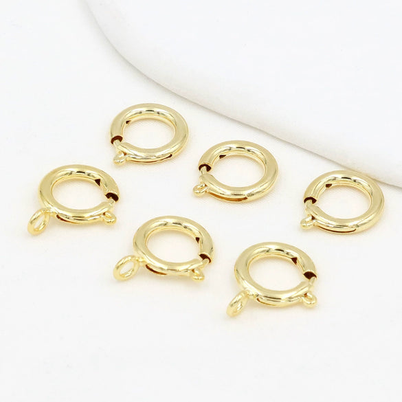 Jewelry Accessories Copper Open Closed Spring Buckle Electroplated For Necklace Bracelet Diy Handmade 18K Real Gold Colorpreserving