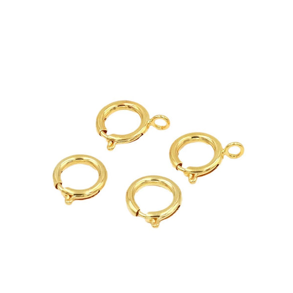Jewelry Accessories Copper Open Closed Spring Buckle Electroplated For Necklace Bracelet Diy Handmade 18K Real Gold Colorpreserving