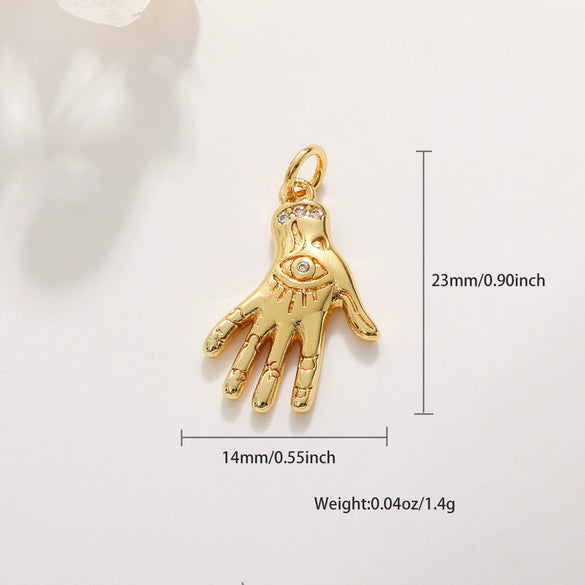 Jewelry Accessories Copper Pendant With Gesture Antler Pattern And Genuine Gold Colorpreserving Treatment