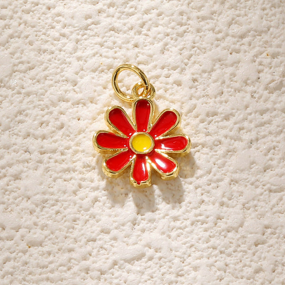 Jewelry Accessories Copper Plated Gold Flower Pendant Necklace With Sweet Style