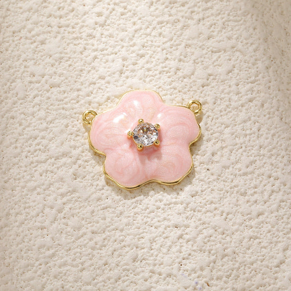 Jewelry Accessories Copper Plated Gold Flower Pendant Necklace With Sweet Style