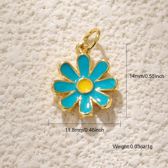 Jewelry Accessories Copper Plated Gold Flower Pendant Necklace With Sweet Style