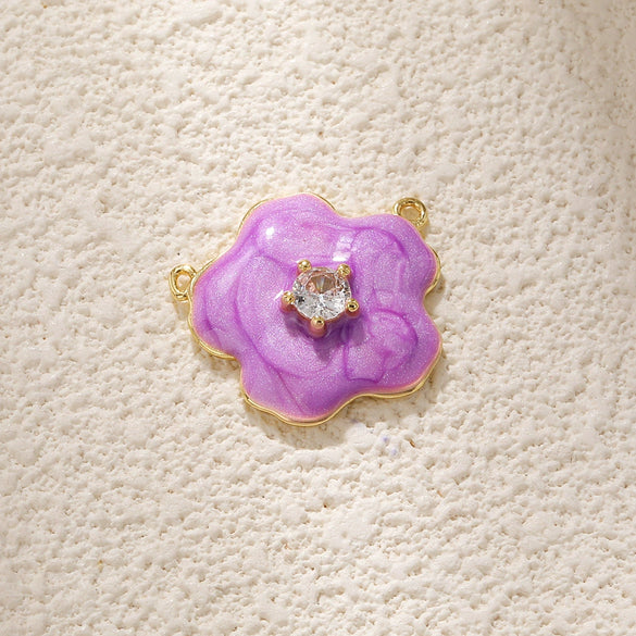 Jewelry Accessories Copper Plated Gold Flower Pendant Necklace With Sweet Style