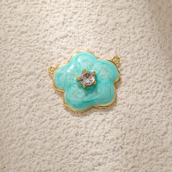 Jewelry Accessories Copper Plated Gold Flower Pendant Necklace With Sweet Style