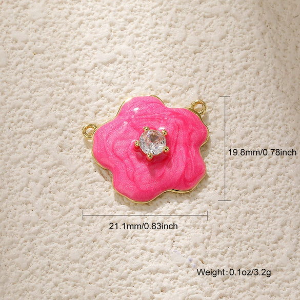 Jewelry Accessories Copper Plated Gold Flower Pendant Necklace With Sweet Style