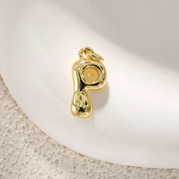 Jewelry Accessories Copper Plated Gold Letter Necklace Pendant