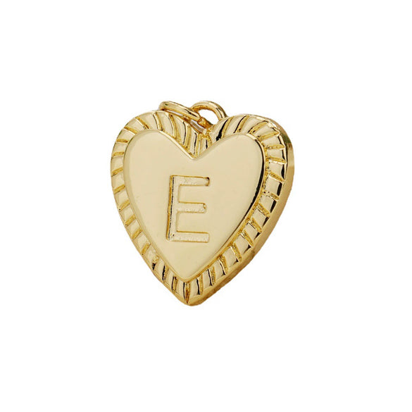 Jewelry Accessories Copper Plated Real Gold Heart Shaped Pendant With Dragon Pattern And Letter Style