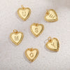 Jewelry Accessories Copper Plated Real Gold Heart Shaped Pendant With Dragon Pattern And Letter Style