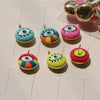 Jewelry Accessories Copper Round Pendant With Oil Dripping Cartoon Smiley Face Pattern