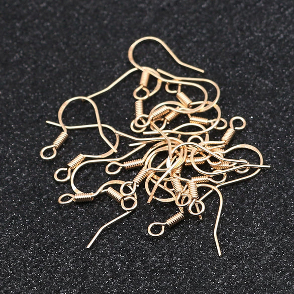 Jewelry Accessories Copper 925 Silver Hypoallergenic Ear Hook Earrings Engraved Electroplated Diy Material Handmade
