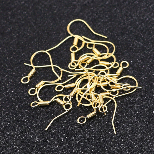 Jewelry Accessories Copper 925 Silver Hypoallergenic Ear Hook Earrings Engraved Electroplated Diy Material Handmade