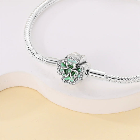 Jewelry Accessories Copper Silverplated Fourleaf Clover Starfish Shell Bracelet With Animal Zodiac Pattern Electroplated
