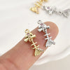 Jewelry Accessories Copper Small Fish Bone Pendant Electroplated With Fine Powder Zirconium And Pearl For Diy