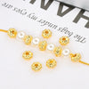 Jewelry Accessories Copper Spacer Beads 18K Real Gold Plated 14K Goldfilled Geometric Style Electroplated Wheel Flower Pumpkin Loose Beads For Diy Bracelet