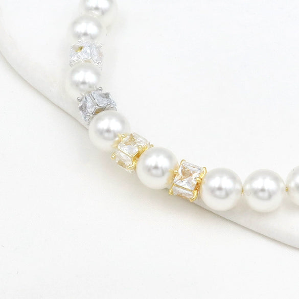 Jewelry Accessories Copper Square Zircon Beaded Handmade Electroplated Diy Bracelet Necklace Material