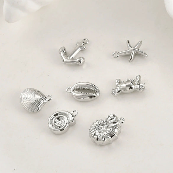 Jewelry Accessories Copper Starfish Shell Pendant Electroplating Simple Style Marine Series