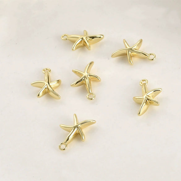 Jewelry Accessories Copper Starfish Shell Pendant Electroplating Simple Style Marine Series
