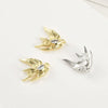 Jewelry Accessories Copper Swallow Pearl Double Hanging Electroplated Diy Material