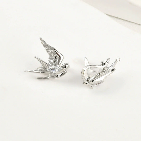 Jewelry Accessories Copper Swallow Pearl Double Hanging Electroplated Diy Material