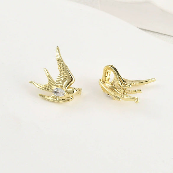 Jewelry Accessories Copper Swallow Pearl Double Hanging Electroplated Diy Material