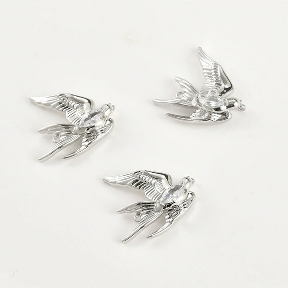 Jewelry Accessories Copper Swallow Pearl Double Hanging Electroplated Diy Material