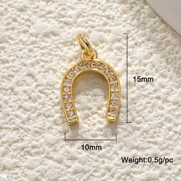 Jewelry Accessories Copper Ushaped Horseshoe Pendant Electroplated With Real Gold Color Retention